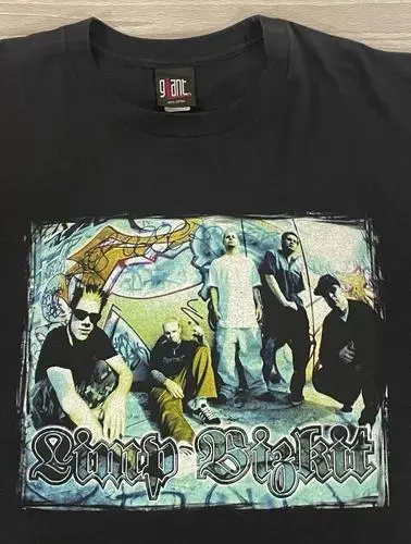 Vintage 1998 Limp Bizkit Black T-Shirt Graffiti Band GIANT Tag