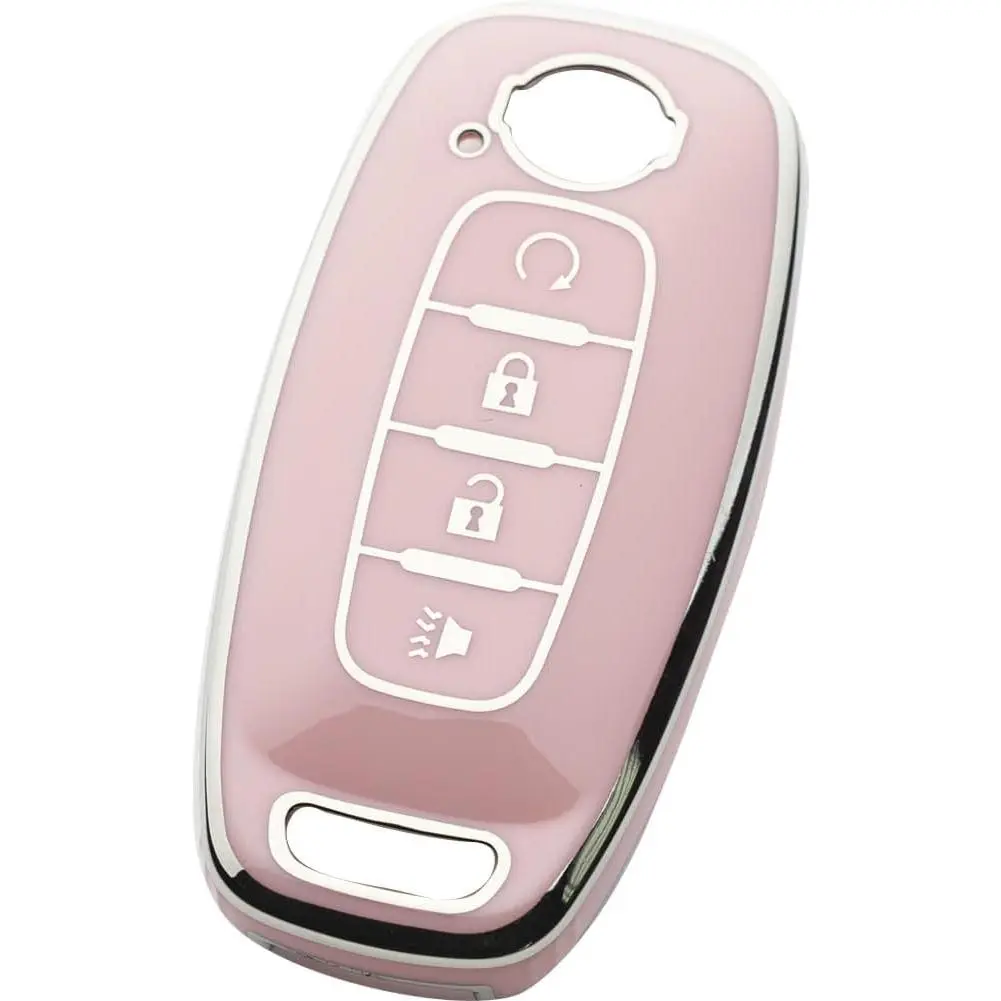 Car Key Protector Key Fob Cover for Nissan Rogue, Pathfinder, Kicks, Sentra, Versa & Toyota 4Runner, 5-Button Fit for 2023-2024 Models