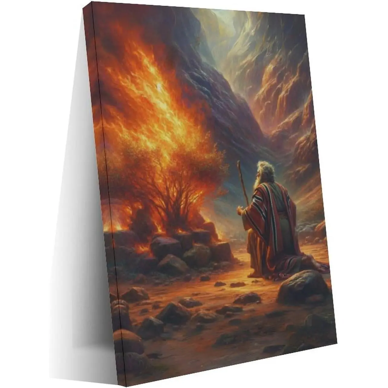 Moses And The Burning Bush Art Painting Poster Christian Poster7Wall Poster Art Canvas Print Living Room Office Bedroom Aesthetic Poster