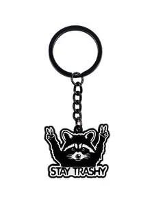 Creative Raccoon Cute Pendant Keychain, Fashion Cartoon Animal Design Bag Accessories, Perfect Gift for Friends, Casual Style, Trendy Cute Keychain, Fashionable Alloy Keychain