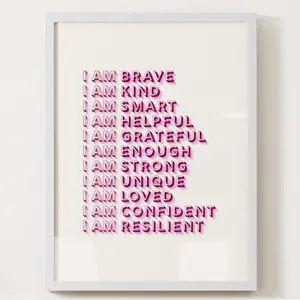 Affirmations Wall Art Set -Playful Pop – 8X10 Prints for Home, Classroom, or Kids Room (5-Poster Set + Free Digital Bundle)