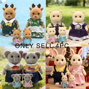 Animal Family Sculptures, Movable Arms and Legs, Home Decor Items, Tabletop Decoration Pieces, Casual Style, Not Plated