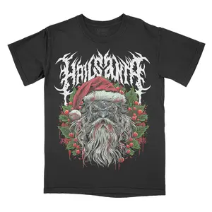 Hail Santa Graphic Tee - Comfort Colors Shirt Metal Christmas Unisex Top