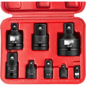 8 count Impact Socket Adapter and Reducer Set, 1/4" 3/8" 1/2" 3/4" Drive Socket Adapter Set with Durable Case for Impact Driver Conversions (Upgraded)