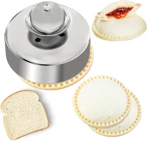 Stainless Steel Reusable Sandwich & Pastry Sealer Press, Round Dough Cutter, Dumpling Maker Kitchen Utensils Tool