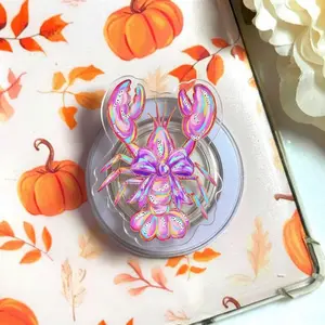 Iridescent Lobster Summer MagSafe Phone Grip, Beach Ocean Aesthetic Pop Socket, Coastal Coquette Cute Holder, Vacation Gift, Kindle Grip Stand Accessory