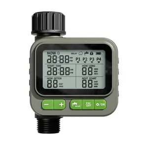 Automatic Garden Watering Timer with 3 Inch Large Screen LCD Display, Programmable Irrigation Controller, Ip65 Waterproof, 4 Independent Watering Plans, Watering Systems