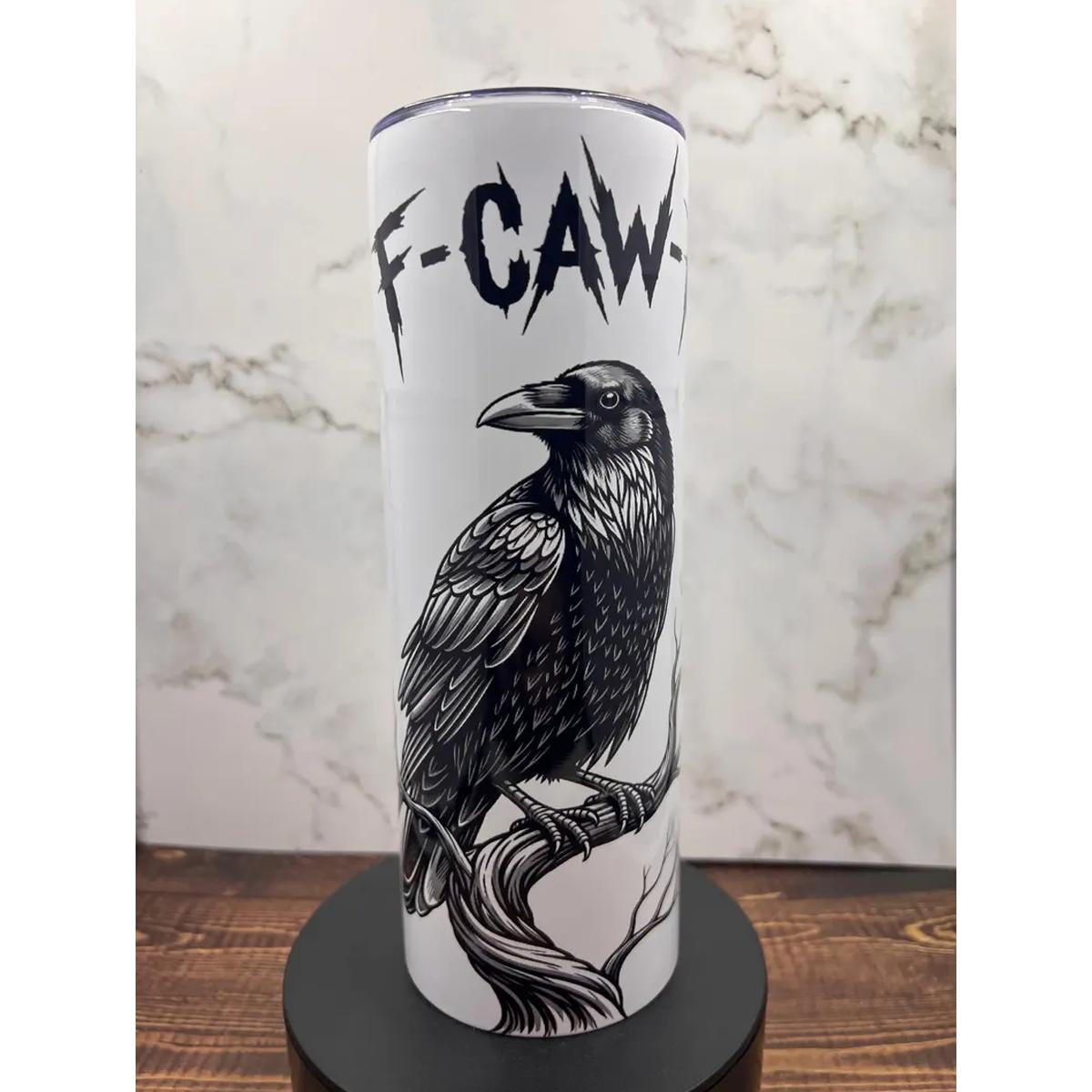 F-Caw-F Crow Tumbler Flag Tumbler Stainless Steel – Funny Meme Mug Tumbler Cup 12oz 20oz 30oz With Lid Straw