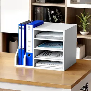 Desktop File Organizer Mail Sorter, Office Desk Letter Tray, A4 Paper Storage Rack, Holds Files Folders Mail Envelopes Magazines