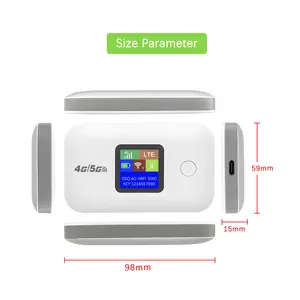 Travel WiFi Hotspot with SIM Slot 4G 5G Mobile 300Mbps LED Display Stable Connection Supports 10 Devices Outdoor RV