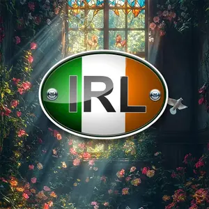 Irish Flag Oval Vinyl Sticker, Durable & Easy to Apply, Perfect for Laptops, Water Bottles, Cars, Motorcycles, Trucks, Music Fans