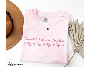 NICU Nurse Shirt, Neonatal ICU Baby Feet Tee, Pink Coquette Nurse Gift, Nurse Graduation Top, NICU Staff Appreciation Gift