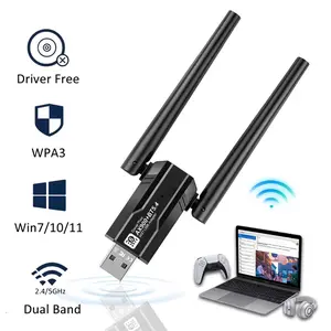 USB 3.0 Wireless Network Card,AX900 Dual Band USB WiFi Adapter,Wireless Network Dongle with 5dBi Dual Enhanced Antenna,Supports Windows11/10/7, WiFi Extenders