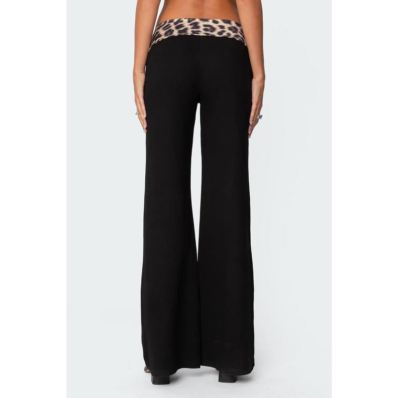 Leopard Foldover Pants