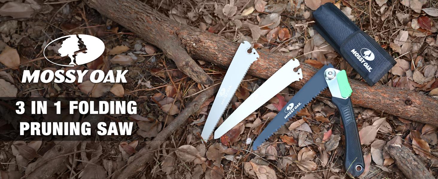 #backtoschool MOSSY OAK 3 in 1 Folding Saw, Pruning Hand Saw with Wood, Metal and PVC Blade, Camping Saw for Backpacking, Hunting and Bushcraft, Pouch Included #backtoschool MOSSY OAK 3 in 1 Folding Saw, Pruning Hand Saw with Wood, Metal and PVC Blade, Camping Saw for Backpacking, Hunting and Bushcraft, Pouch Included