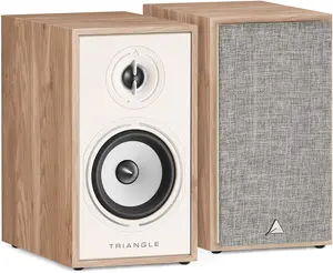 triangle - BOREA BR02 Hi-Fi Bookshelf Speakers - Power handling 80W - Output 89 dB/W/m - Versatile Music and Home Cinema - 176 x 310 x 274 mm - Light Oak (Pair)