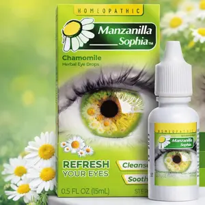 Manzanilla Sophia Gotas 15ml - Natural Eye Drops with Matricaria Recutita 0.029% for Eye Treatments Daily Eyedrops