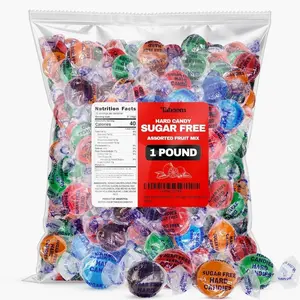 Sugar Free Hard Candy Assortment - 1 Pound Approx. 75 Individually Wrapped Fruity Flavored Holiday Sugar-Free Candy Discs Variety Bag For Snacks & Treats - Taboom