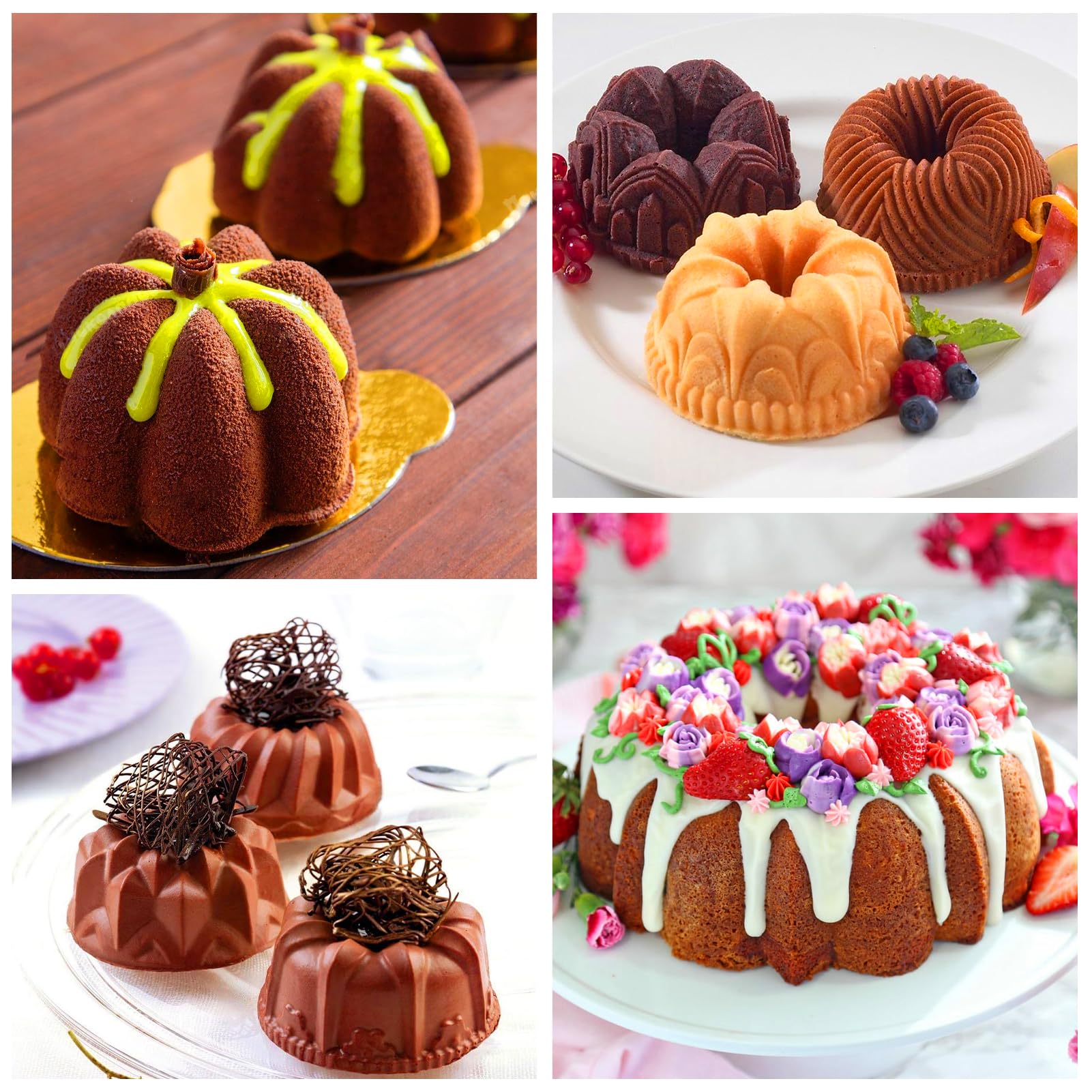 6-Cavity Mini Fluted Silicone Pan (3 pcs), Easy-Release Small Baking Mold, Food-Grade Mini Molds for Chocoflan and Baking Essentials 6-Cavity Mini Fluted Silicone Pan (3 pcs), Easy-Release Small Baking Mold, Food-Grade Mini Molds for Chocoflan and Baking Essentials