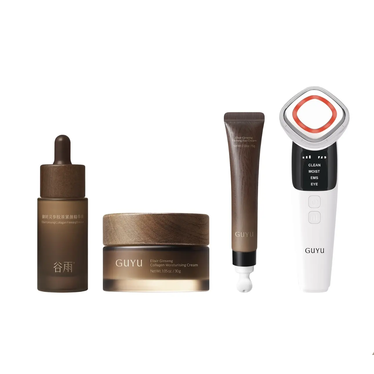 GUYU Ginseng Anti-Aging Skincare Set - Face Cream, Serum, Eye Cream | Reduce Wrinkle, Tightening, Facial Moisture, Collagen Boosting, Radiance, Peptide, Firming, Brightening, Soothing, Hydrating, Moisturizing, Repairing #summerwins