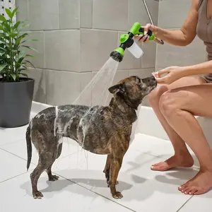 Adjustable High-Pressure Pet Shower Kit - Ultimate De-Shedding Bathing Accessory for Dogs and Cats - Perfect for Outdoor Grooming Sessions
