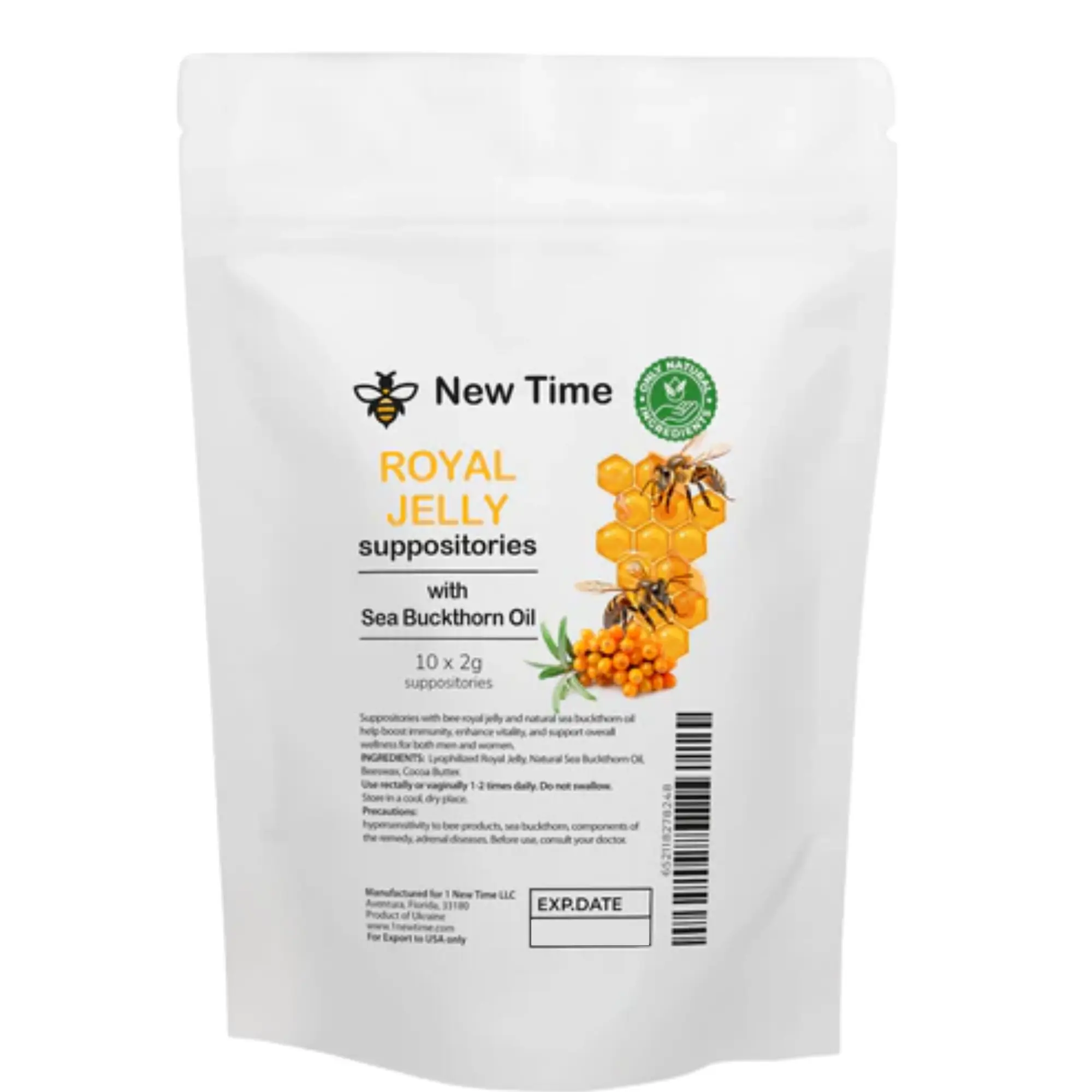 Bee Royal Jelly Suppositories for Men & Women | 100% Natural Bee-Derived Formula