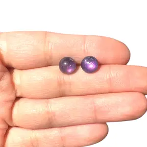 8MM Hypoallergenic Amethyst Crystal Earring Studs