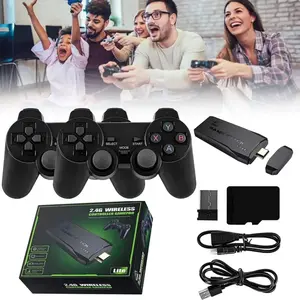 Wireless Retro GameConsole Stick, Retro Video GameStick Built in 2000+ Games with 9 Emulators, 4K HDMI Output with 22.4G Wireless Controllers (64GB Memory Card) Gaming Items Cable Adapter Birthday