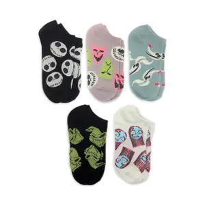 Nightmare Before Christmas Ladies' Set of 5 No-Show Sock Set