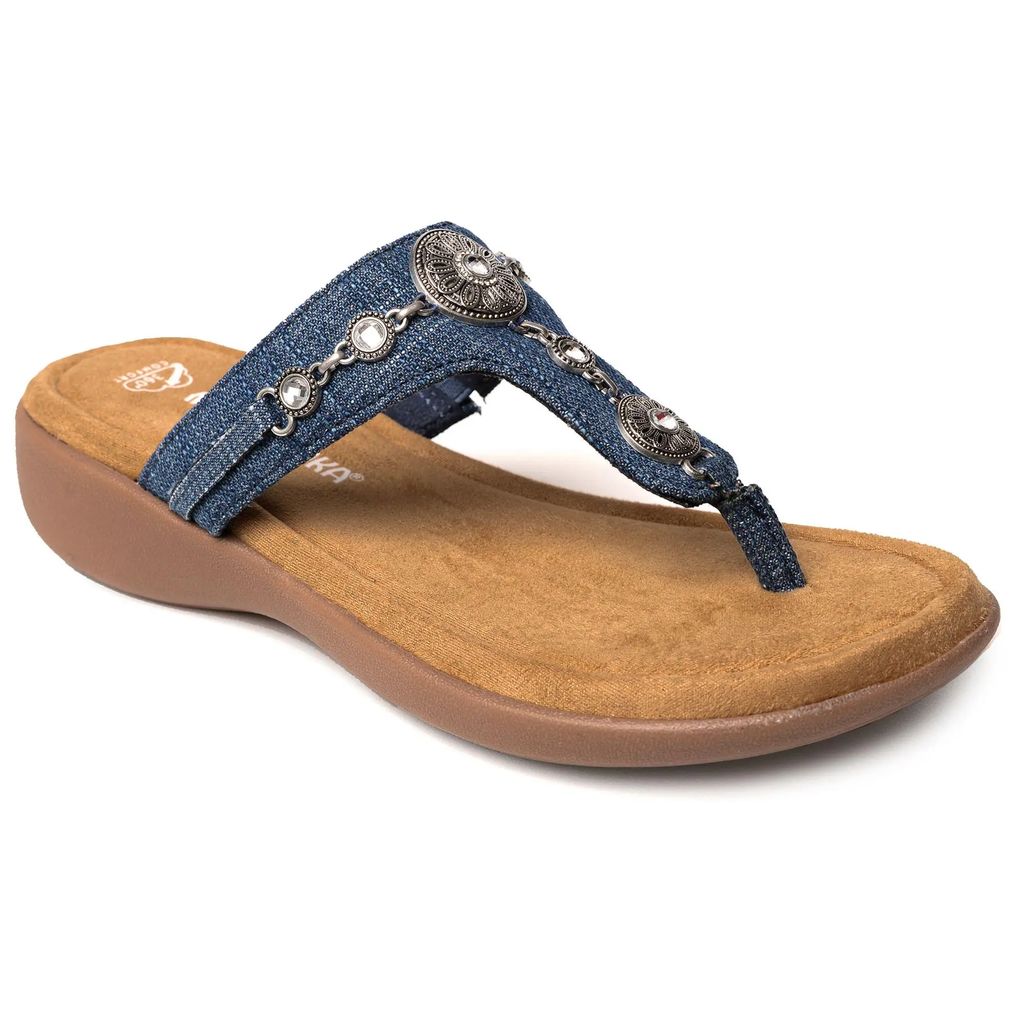 Minnetonka Women's Brecca Embellished Thong Sandals