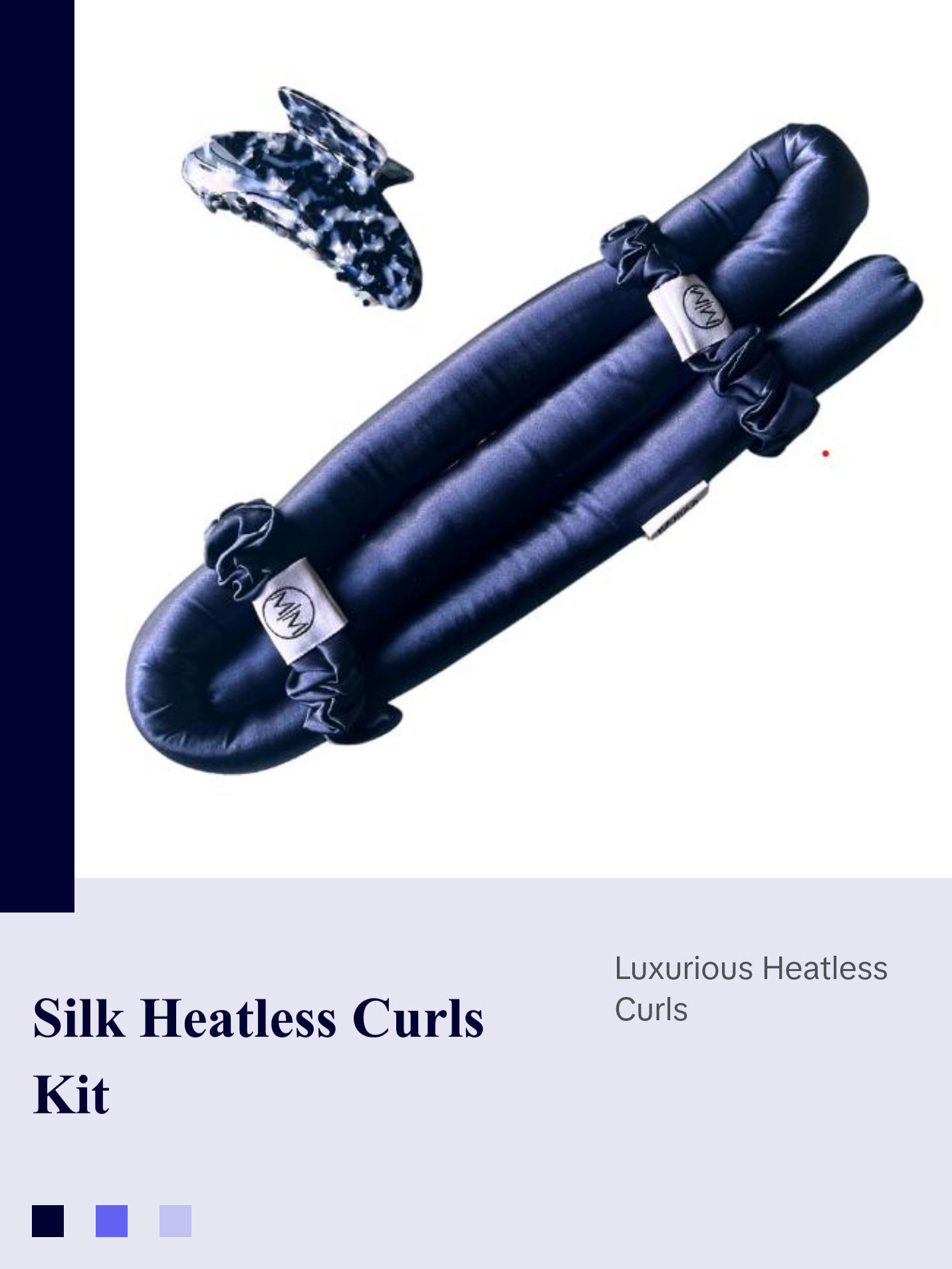 100% Mulberry Silk Heatless Curling Headband and Scrunchie Set