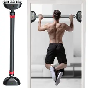 Pull Up Bar for Doorway Built-in Level Drill-Free Iron Pullup Bar 30''-37'' Width Adjustable Strength Training Equipment with Lock Mechanism 550 lb Max Load Non-slip Upper Body Workout