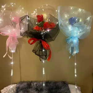 Floating Rose Balloon Bouquet - Round Design for Special Occasions & Event Decor - High-Quality Balloons for Elegant Celebrations - Accessory Decoration Photo