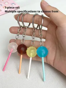 A multi-colored realistic lollipop keychain charm, suitable for daily wear, vacations, dates, and other occasions, and also a delightful little gift.
