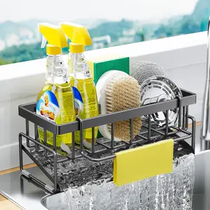 Upgraded anti-slip style Kitchen Sink Caddy Organizer with Rag Holder,Self-Draining Sponge Holder for Countertop Soap Dispenser Organizers and Storage Essentials,Kitchen Decor and Accessories Freestanding Flip Drawer Shoe Cabinet