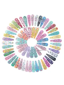 100 Pcs Cute Metal Water Drop Hair Clips Set, Super Cute Clips, Fashionable Cartoon Patterns, Geometric Design, All Seasons Accessory for Girls & Women