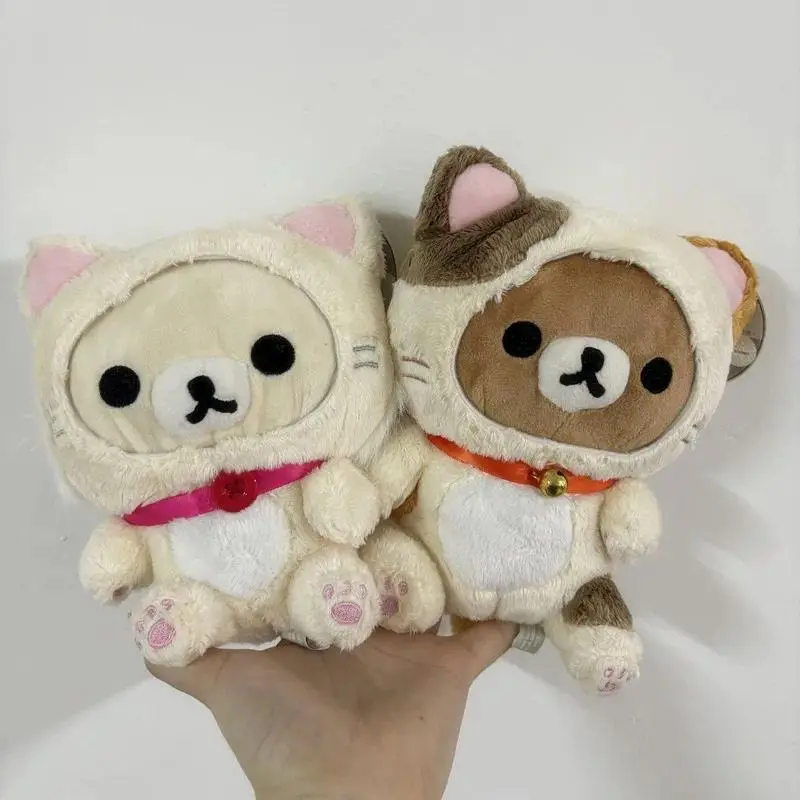 New Cute Rilakkuma & Korilakkuma Cat-Costumed Bear Plushies, Anime Stuffed Toys, 18cm Kids Girls Stuffed Toys for Children Gifts