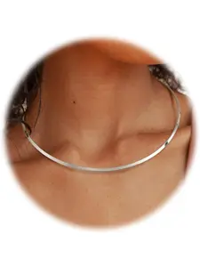 Open Choker Necklace Flat Collar Necklaces For Women Stainless Steel Wire Choker Necklace Dainty Silver Torque Necklace For Women 14 K Necklace Gold Unique Silver Choker Necklace Women Daily Wear Necklace