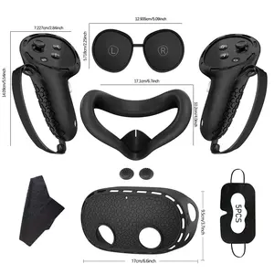 7-Piece Comprehensive Protection Kit for Meta Oculus Quest 3S VR Headset, Comes with VR Protective Shell, Facial Cushion Pad, Host Accessories, Complete VR Gaming Bundle