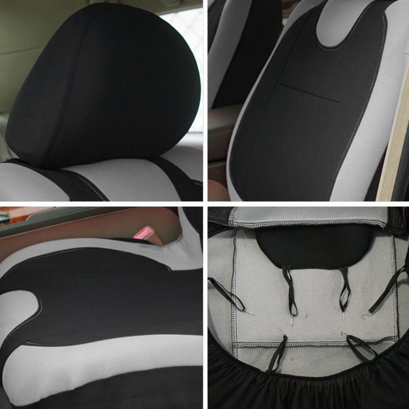 For Honda Accord/Civic/CR-V Car Seat Covers, Full Set Breathable Polyester Cloth Protectors Split Rear Bench Seat Auto Car Interiors Accessories Fit for Most Cars
