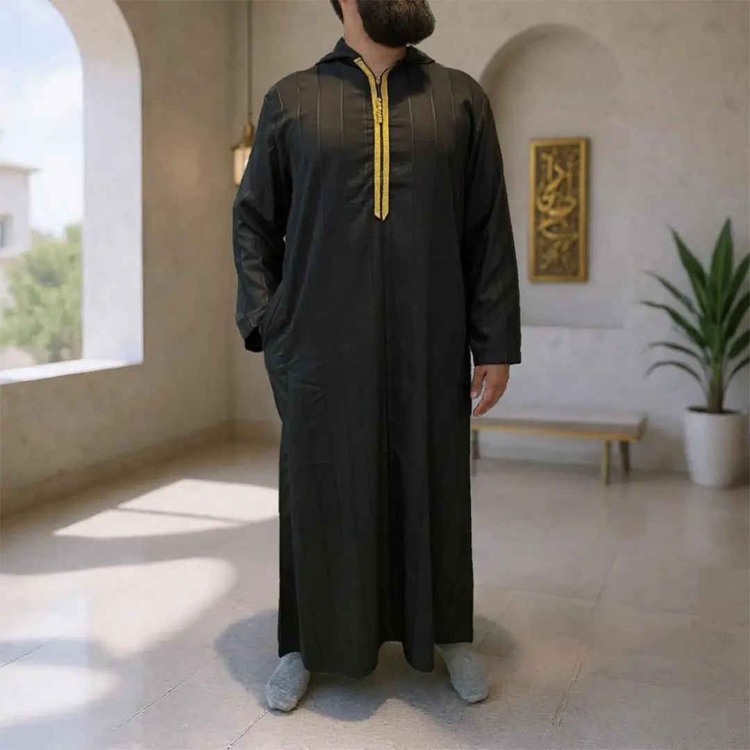 Moroccan Thobe - Black