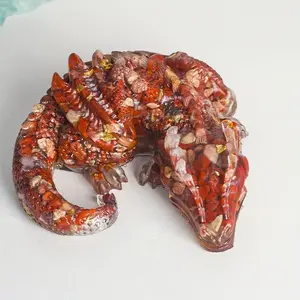 Crystal Sleeping Dragon Shaped Stone Statue, Unique Home Decor, Perfect Holiday Gift for All Occasions