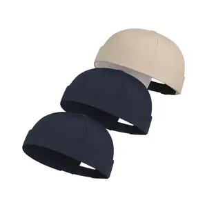 Unisex solid-color quick-dry cap without brim; adjustable back strap; lightweight, rolled-edge twill cap; men’s summer streetwear casual outdoor pull-on cap