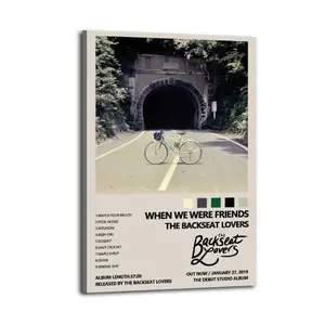 When We Were Friends-The Backseat Lovers Gift For Friend Poster Bed Room Living Room Decor Modern Aesthetic Modern Aesthetic Office Gym Art Posters For Dorm Wall Decor