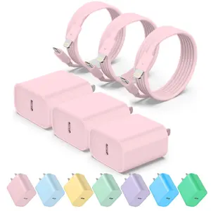 For iPhone 14 Charger, 3 Pack 20W USB-C Power Adapter with 3 Pack 6FT Type C to Lightning Cable for iPhone 14/13 Pro/13/12/12 Mini/12 Pro Max/11 Pro