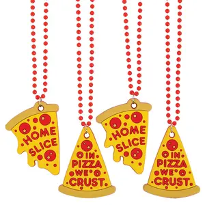 Pizza Bead Necklaces with Sayings - 24 Pc.