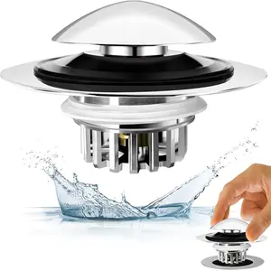 Universal Tub Stopper, 1 Count Bathtub Drain Stopper with Hair Catcher, Pop Up Tub Stopper, Bathroom Gadgets for Home Use