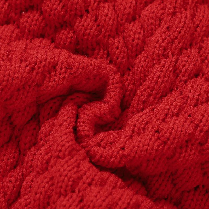 MIMIXIONG Baby Romper Set with Matching Shoes Hat and Gloves in Red Knit Design for Infants