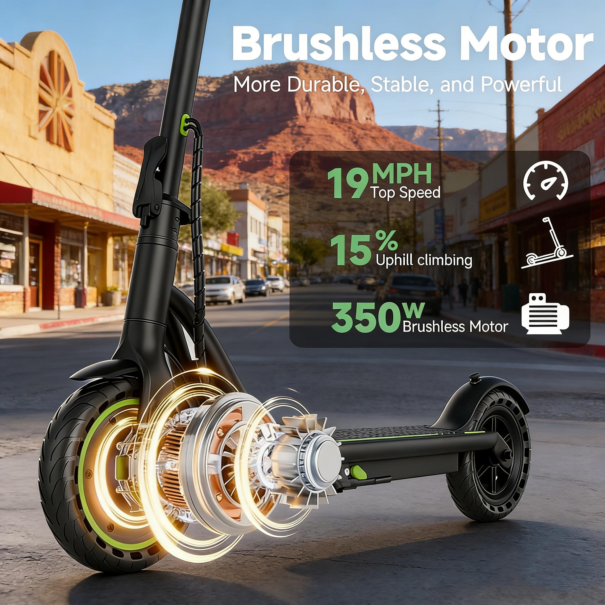 A Safe Urban Commuter Electric Scooter with Double Braking System, 350W Motor, 19MPH Top Speed, 8.5" Solid Anti-Puncture Tires, App Control for Adults A Safe Urban Commuter Electric Scooter with Double Braking System, 350W Motor, 19MPH Top Speed, 8.5" Solid Anti-Puncture Tires, App Control for Adults