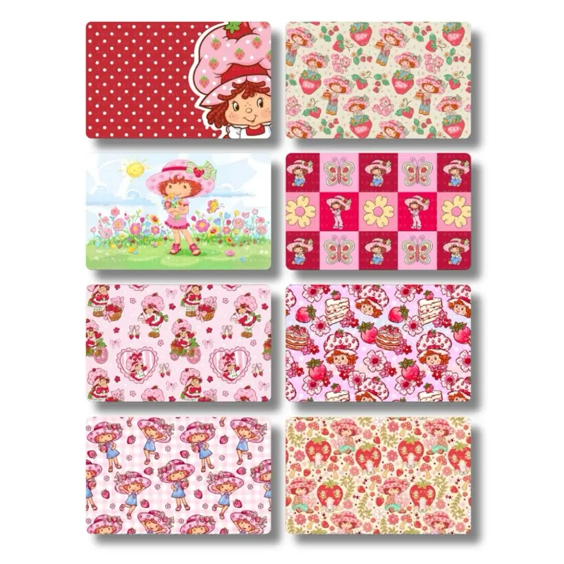 Strawberry Girl Card Skin - Premium Vinyl Sticker with Water Resistant Features, Front Sticker Only. Available in Small & Large Chips, No Laminates Specified